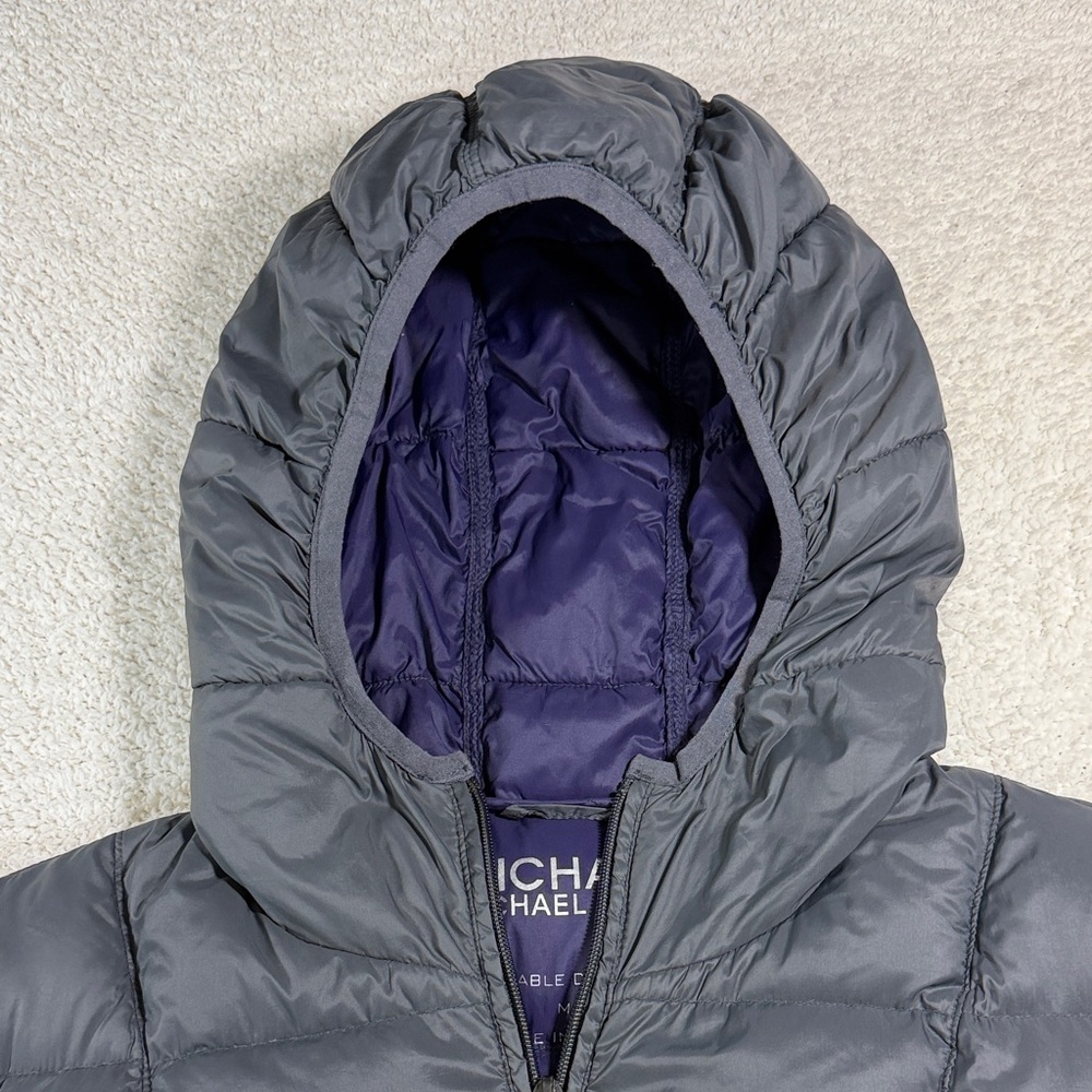 Michael Kors Women’s Packable Charcoal Hooded Down Fill Puffer Coat Parka Size M - Picture 7 of 14